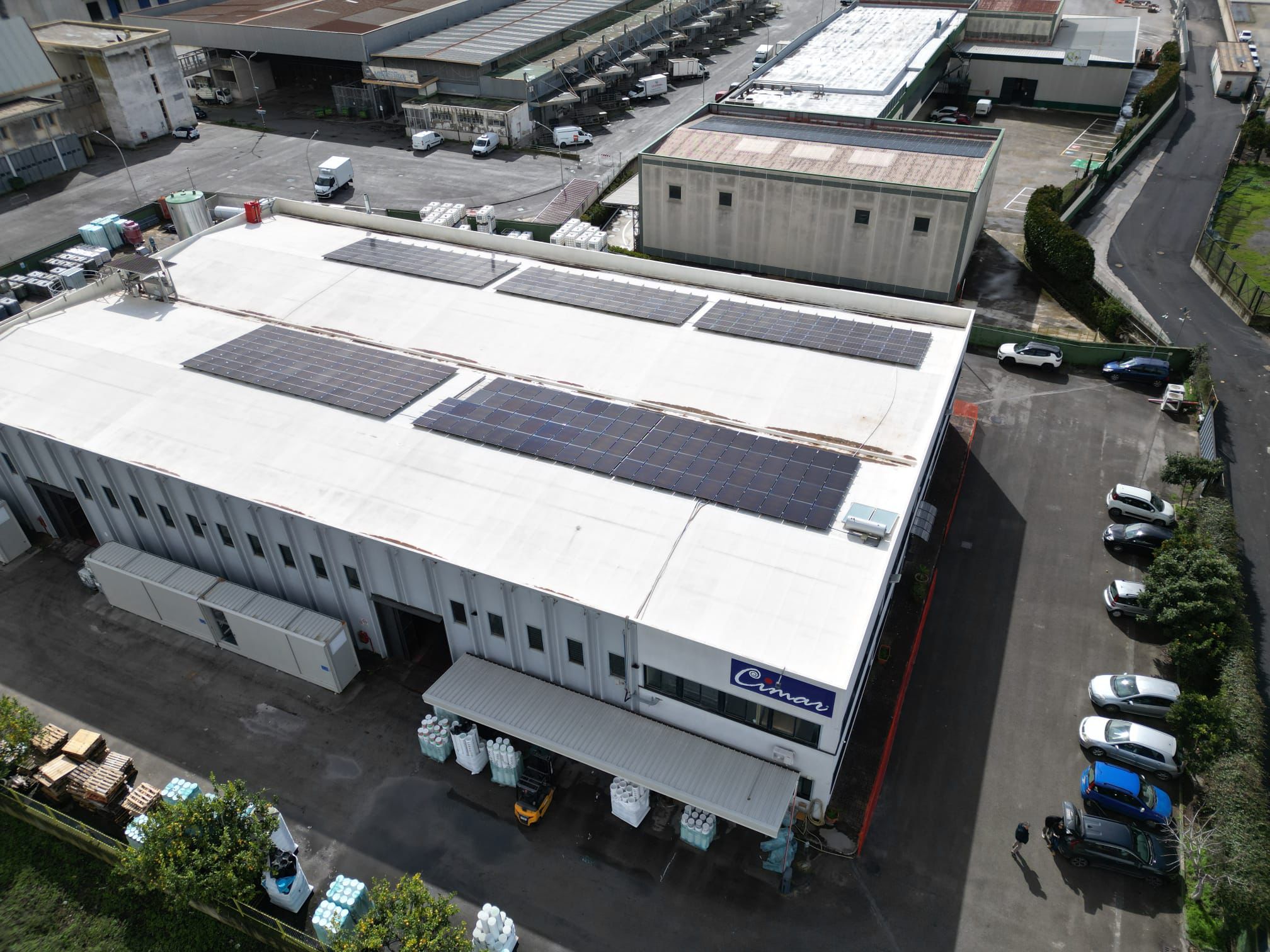 Vista aerea impianto fotovoltaico Cimar